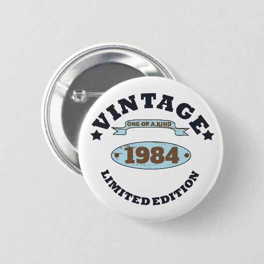 Personalisiert 40 Vintages Party Button (Vorne & Hinten)