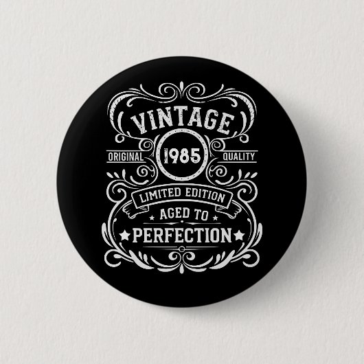 Personalisiert 40 Vintages Party Button (Vorderseite)
