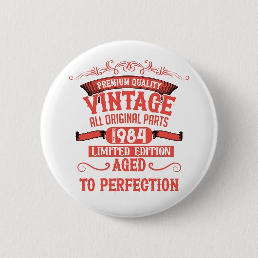 Personalisiert 40 Vintages Party Button (Vorderseite)
