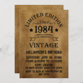 Personalisiert 40 Vintages Party Einladung (Vorne/Hinten)