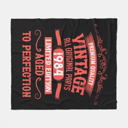Personalisiert 40 Vintages Party Fleecedecke (Vorderseite (Horizontal))