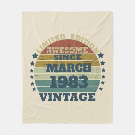 Personalisiert 40 Vintages Party Fleecedecke (Vorderseite)