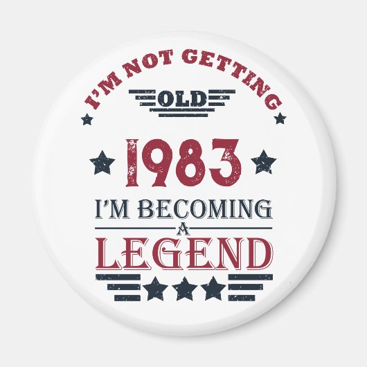 Personalisiert 40 Vintages Party Magnet (Vorne)