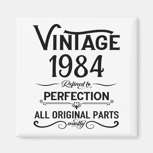 Personalisiert 40 Vintages Party Magnet (Vorne)