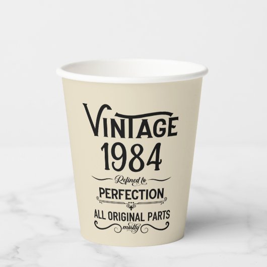Personalisiert 40 Vintages Party Pappbecher (Vorderseite)