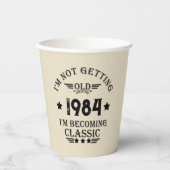 Personalisiert 40 Vintages Party Pappbecher (Vorderseite)