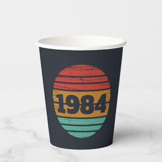 Personalisiert 40 Vintages Party Pappbecher (Rückseite)