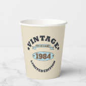 Personalisiert 40 Vintages Party Pappbecher (Rückseite)