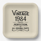 Personalisiert 40 Vintages Party Pappteller (Vorderseite)