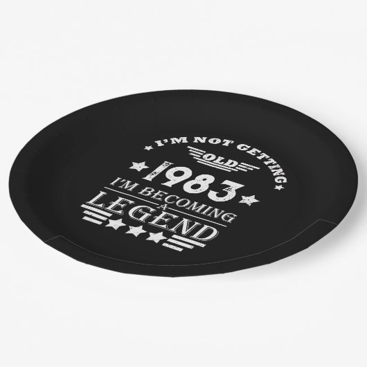 Personalisiert 40 Vintages Party Pappteller (Schrägansicht)