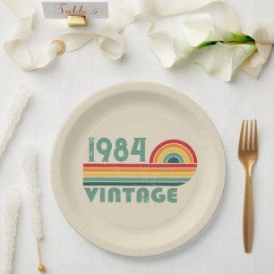 Personalisiert 40 Vintages Party Pappteller
