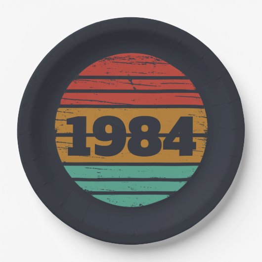Personalisiert 40 Vintages Party Pappteller (Vorderseite)
