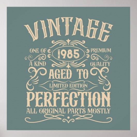 Personalisiert 40 Vintages Party Poster (Vorne)