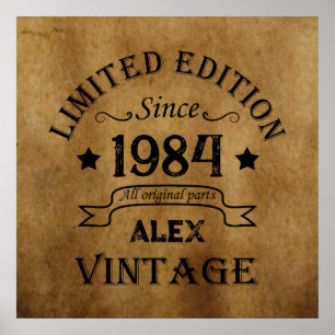 Personalisiert 40 Vintages Party Poster