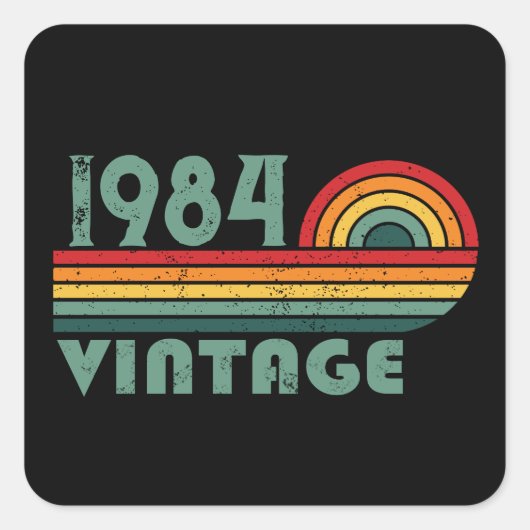 Personalisiert 40 Vintages Party Quadratischer Aufkleber (Vorderseite)