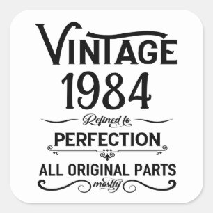 Personalisiert 40 Vintages Party Quadratischer Aufkleber