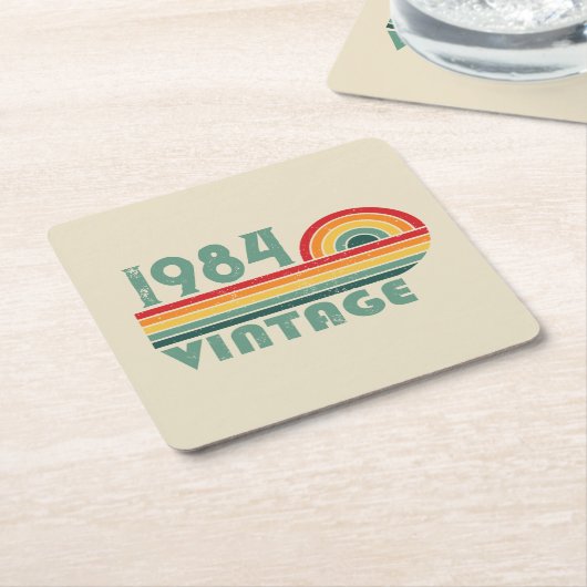 Personalisiert 40 Vintages Party Rechteckiger Pappuntersetzer (angewinkelt)