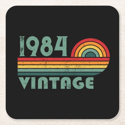 Personalisiert 40 Vintages Party Rechteckiger Pappuntersetzer (Vorderseite)