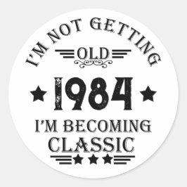 Personalisiert 40 Vintages Party Runder Aufkleber