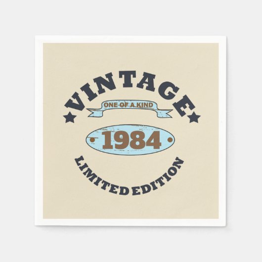 Personalisiert 40 Vintages Party Serviette (Vorderseite)