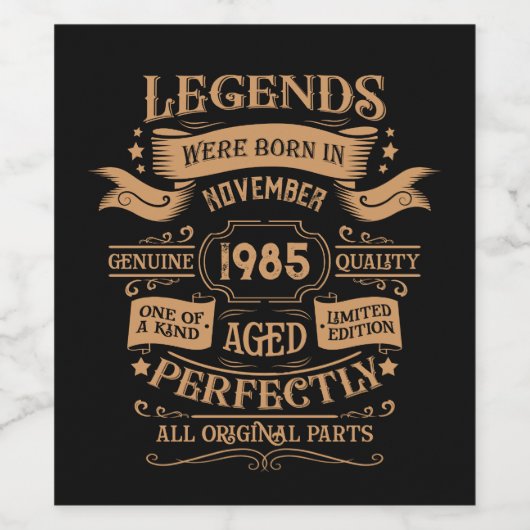 Personalisiert 40 Vintages Party Weinetikett (Einzelnes Label)