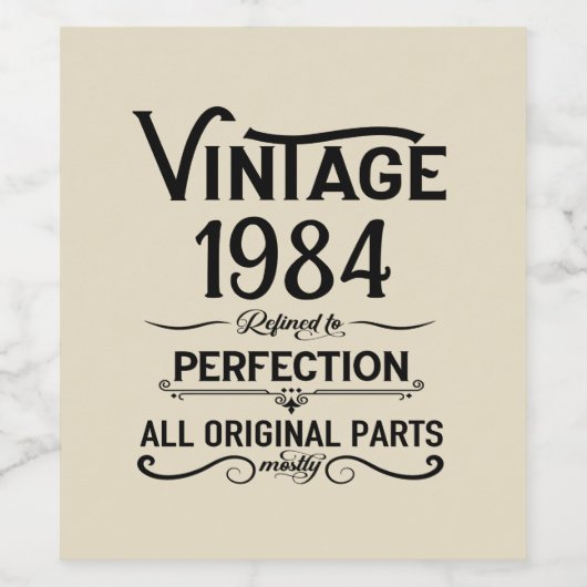 Personalisiert 40 Vintages Party Weinetikett (Einzelnes Label)