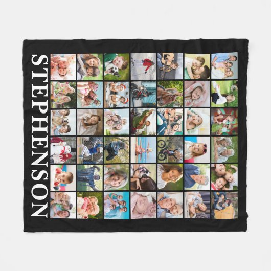 Personalisiert 42 Fotomaterial Schwarz Fleecedecke (Vorderseite (Horizontal))