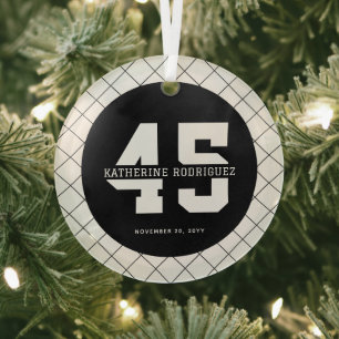 Personalisiert 45. Geburtstag Modern und elegant Ornament Aus Glas