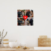 Personalisiert 4 Foto Collage Rotes Herz Mit Monog Poster (Küche)