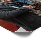 Personalisiert 4 Foto Collage Rotes Herz Mit Monog Poster (Ecke)