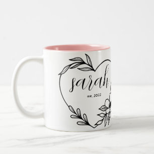 Personalisiert 4 Foto Collage Sarah Jahr Est. Zweifarbige Tasse