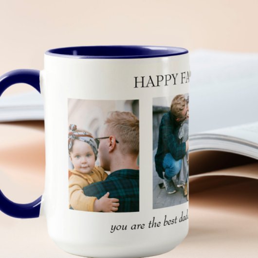 Personalisiert 4 Foto Collage Vatertag Geschenk Tasse