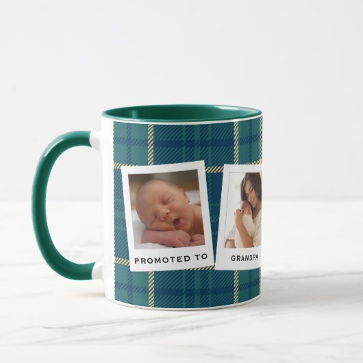 Personalisiert 4 Foto für Großvater Kariert Tasse (Links)