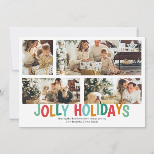 Personalisiert 4 Foto Jolly Feiertage Weihnachten (Vorderseite)