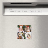 Personalisiert 4 Foto Monogramm Rotes Buffalo Kari Magnet (In Situ (Geschirrspüler))