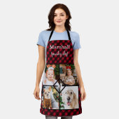 Personalisiert 4 Foto Monogramm Rotes Buffalo Kari Schürze (Getragen)