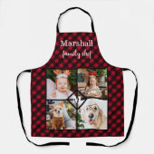 Personalisiert 4 Foto Monogramm Rotes Buffalo Kari Schürze (Vorderseite)