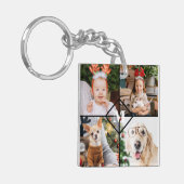 Personalisiert 4 Foto Rotes Buffalo Kariert Monogr Schlüsselanhänger (Vorderseite links)