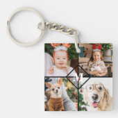 Personalisiert 4 Foto Rotes Buffalo Kariert Monogr Schlüsselanhänger (Vorderseite)