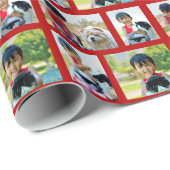 Personalisiert 4 FotoCollage Custom Christmas Geschenkpapier (Rolleneckpunkt)