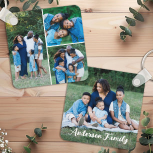 Personalisiert 4 FotoCollage Custom Moderne Famili Schlüsselanhänger