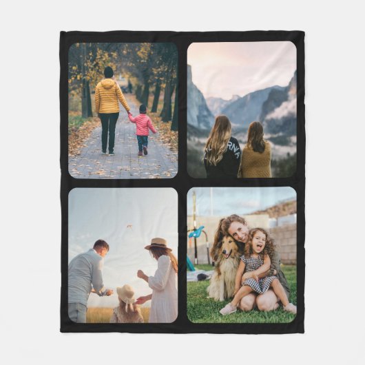 Personalisiert 4 FotoCollage Fleecedecke (Vorderseite)