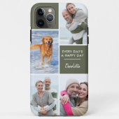 Personalisiert 4 FotoCollage mit positivem Zitat Case-Mate iPhone Hülle (Rückseite)