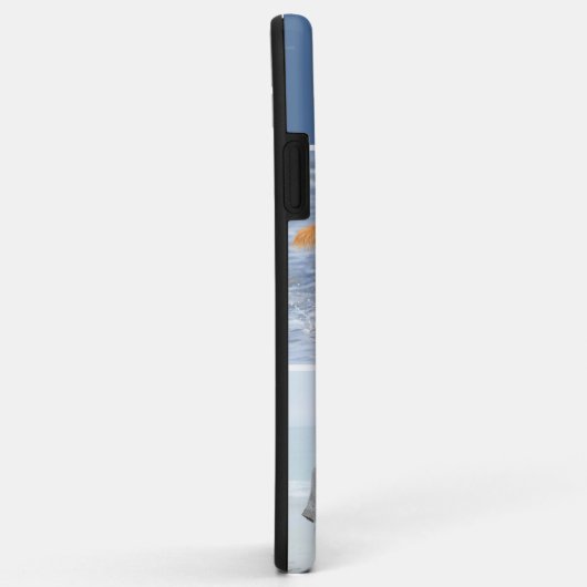 Personalisiert 4 Fotocollage positives Zitat blau Case-Mate iPhone Hülle (Hinten/Rechts)