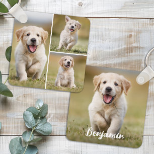 Personalisiert 4 Fotomaterial Custom Dog Pet Puppy Schlüsselanhänger