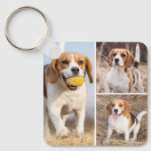 Personalisiert 4 Fotomaterial Moderner Welpen Hund Schlüsselanhänger (Vorderseite)