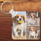 Personalisiert 4 Fotomaterial Moderner Welpen Hund Schlüsselanhänger (Vorderseite)