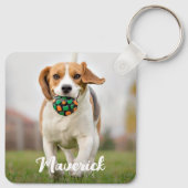 Personalisiert 4 Fotomaterial Moderner Welpen Hund Schlüsselanhänger (Rückseite)