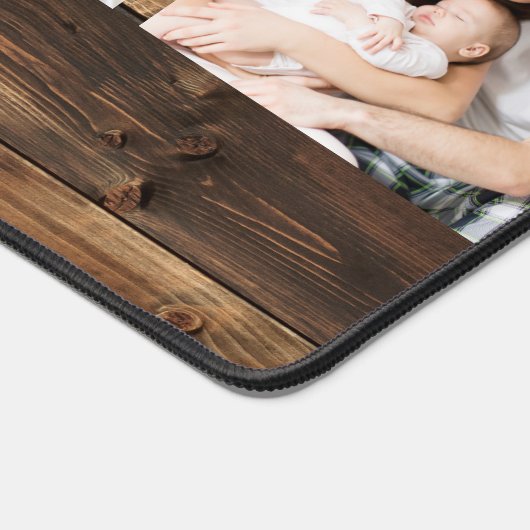 Personalisiert 4 Fotomaterial Rustikales Holz Schreibtischunterlage (Ecke)