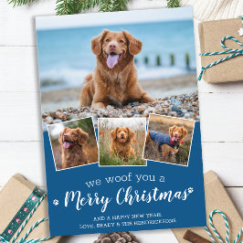 Personalisiert 4 Haustiere Foto Hund Lover Frohe W Feiertagskarte